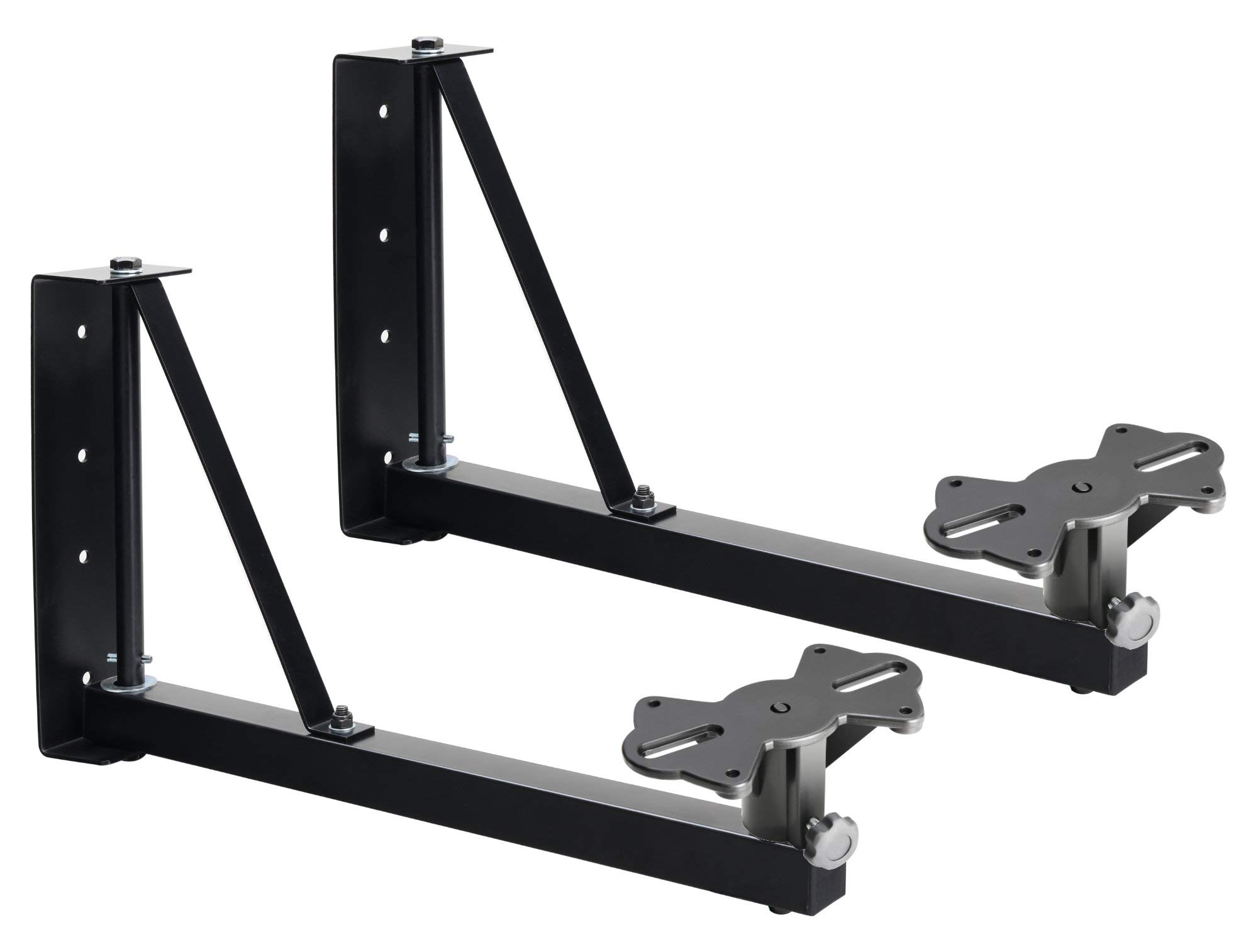 Pronomic WSM-2 Boxenwandhalter Paar inkl. Lautsprecherflansch Set - Für die Wandmontage von Lautsprecherboxen - geeignet für Proberaum, Partykeller, Gastronomie, Schule - Gewichtaufnahme: je 18 kg