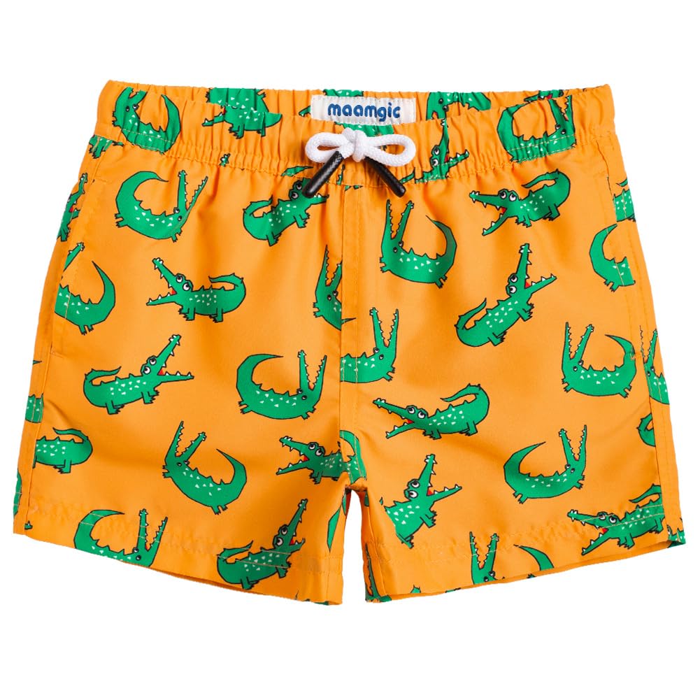MaaMgic Kleine Jungen Badeshorts Schnelltrocknend Boardshorts mit Mesh-Futter Taschen und Verstellbarem Tunnelzug MEHRWEG