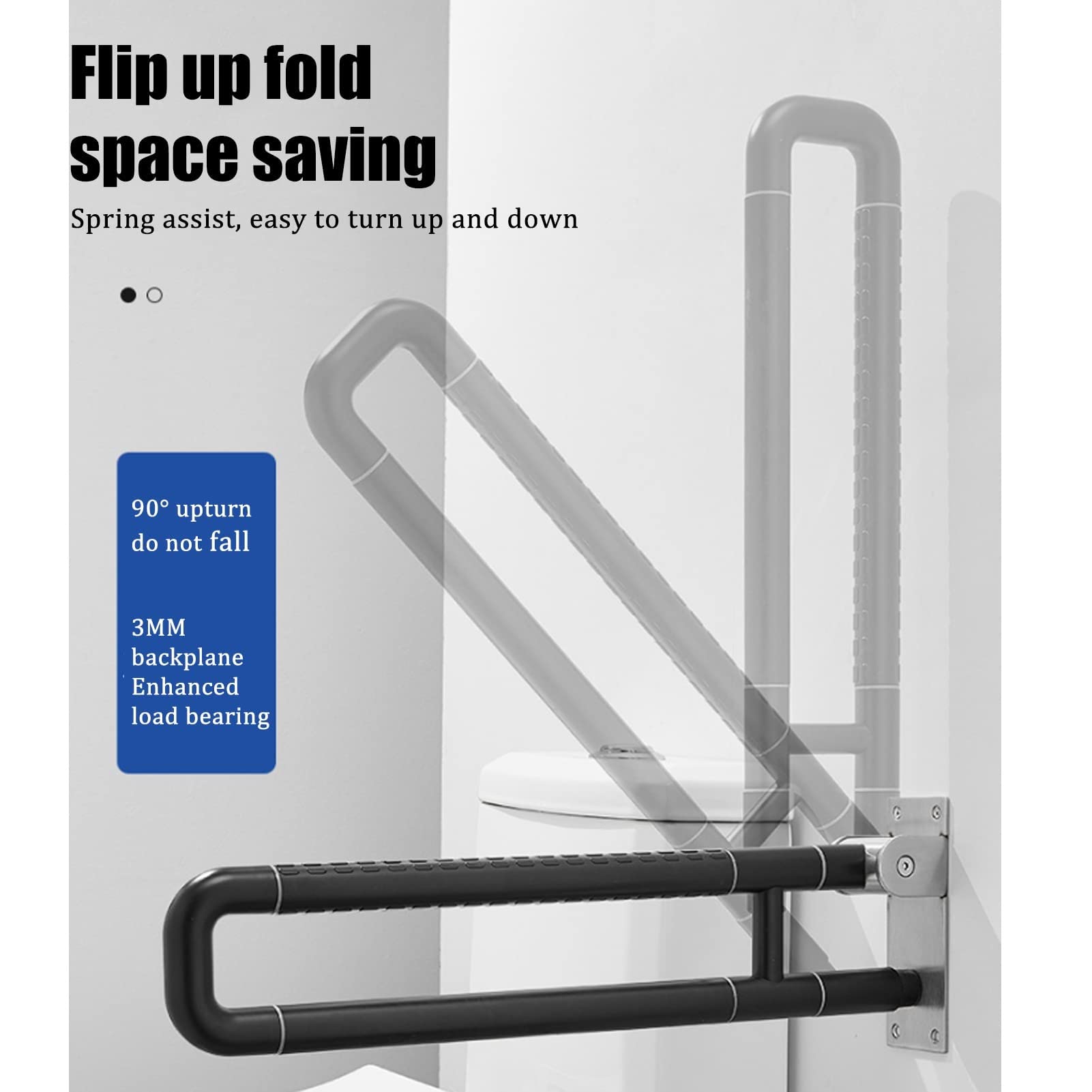 X&Z-XAOY Barras De Seguridad Abatibles para Baño Agarraderas Plegables De Pared Asideros De Ducha De Acero Inoxidable para Ancianos Bariátricos Embarazadas Discapacitados (Size : 70cm)