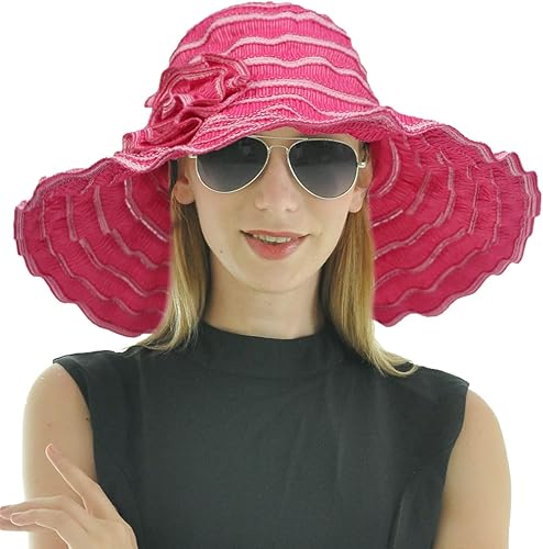 FORBUSITE Sombreros de sol plegables vintage para mujer, para playa, jardín, viajes, protección UV