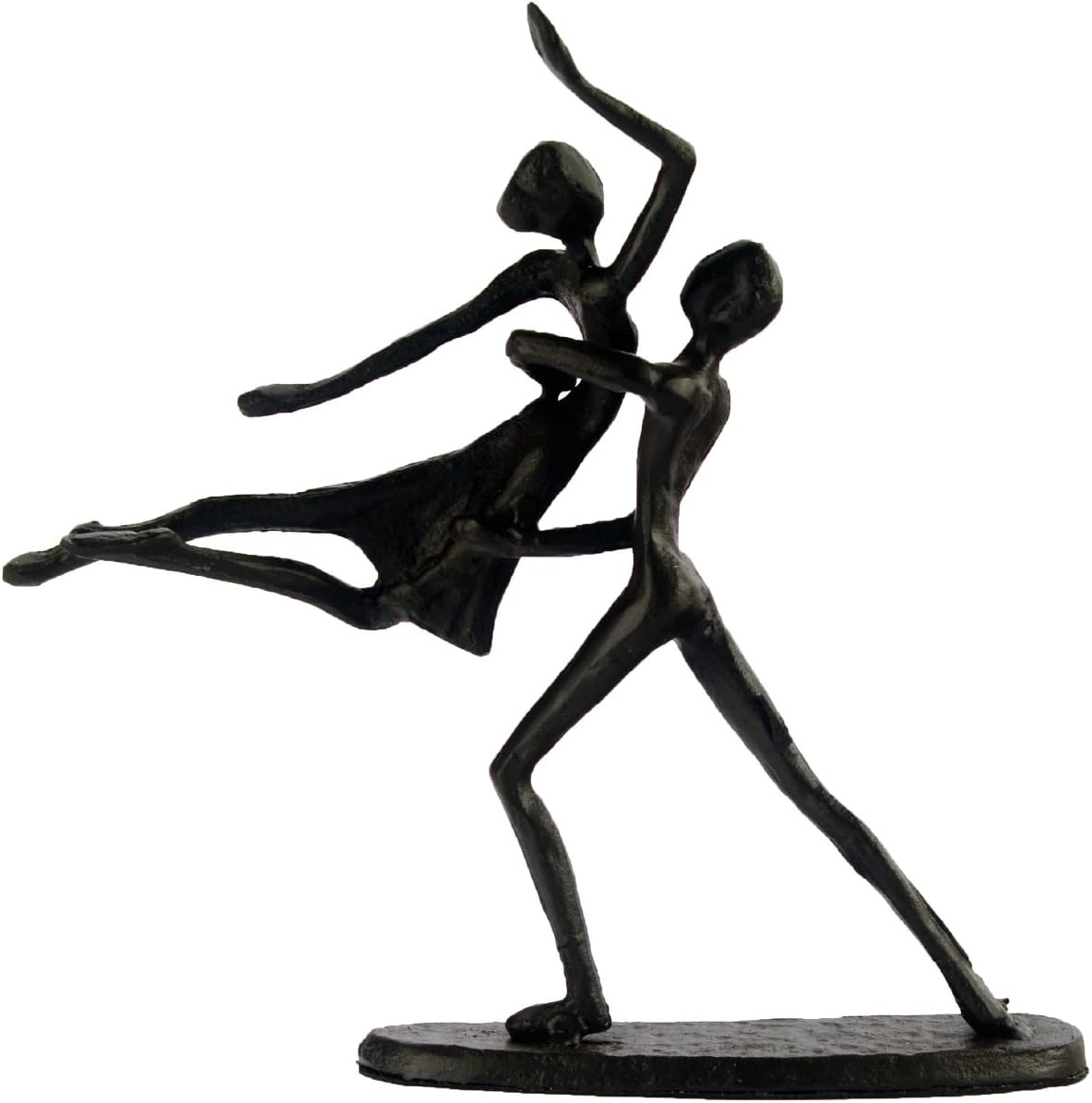 Elur Dancing Couple in Lift Iron Figurine 19cm, Cast, Mocha, 17.5 x 19.5 x 4 cm