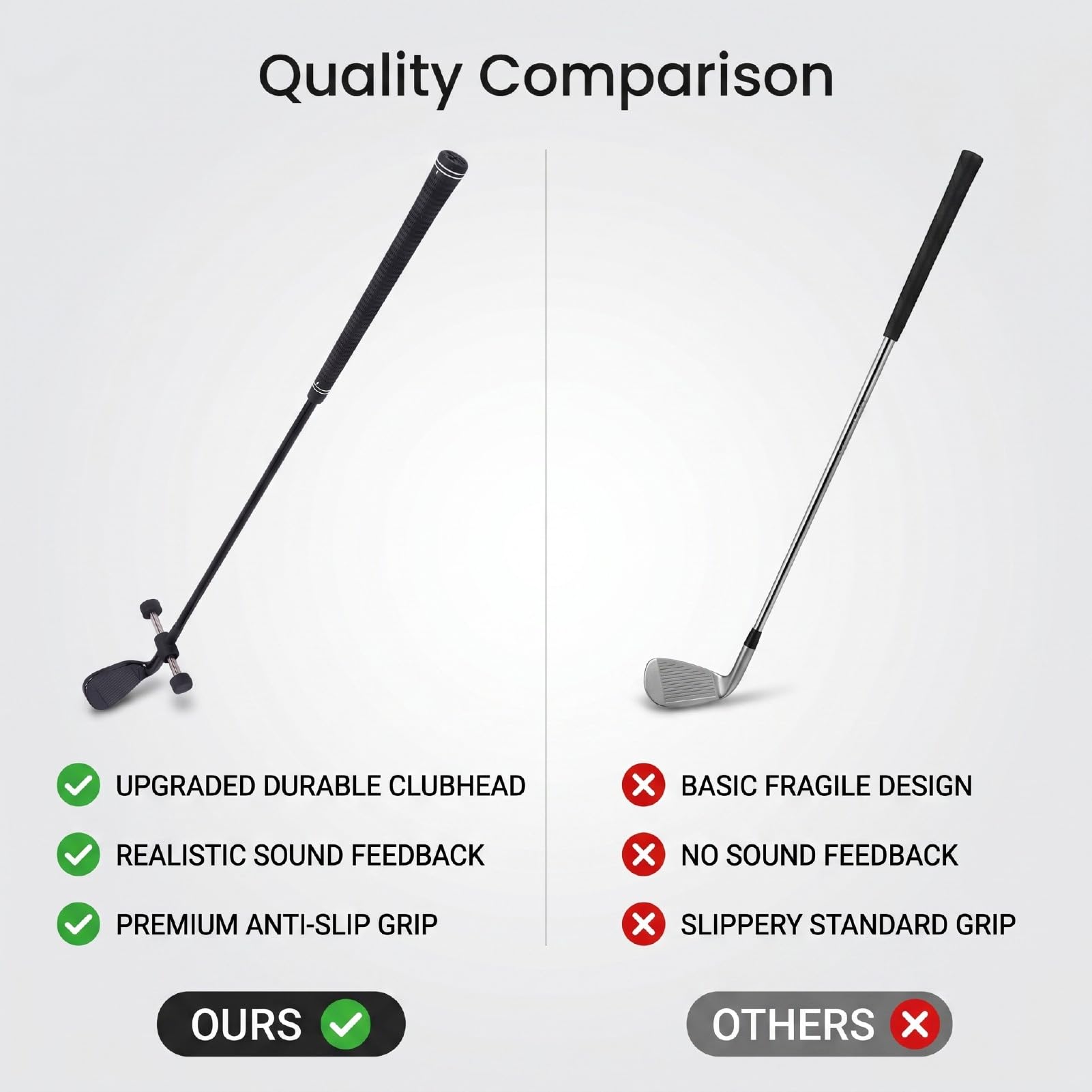 Golf Swing Speed ​​Trainer Herramienta Mejorada para Práctica de Ritmo Universal Mano Izquierda Derecha Negro 1 Unidad
