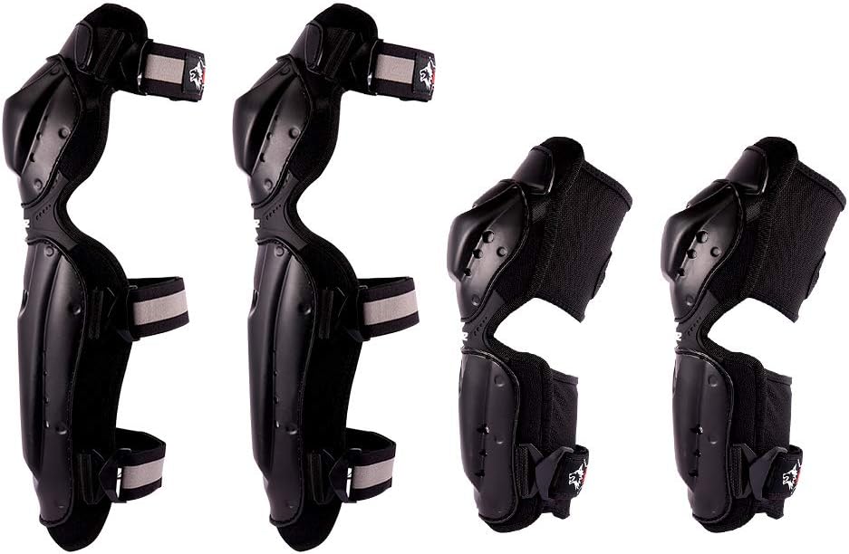 Huntingwolf Racing Knee Shin Elbow Guards Motorcycle Motocross Protective Gear - KN02