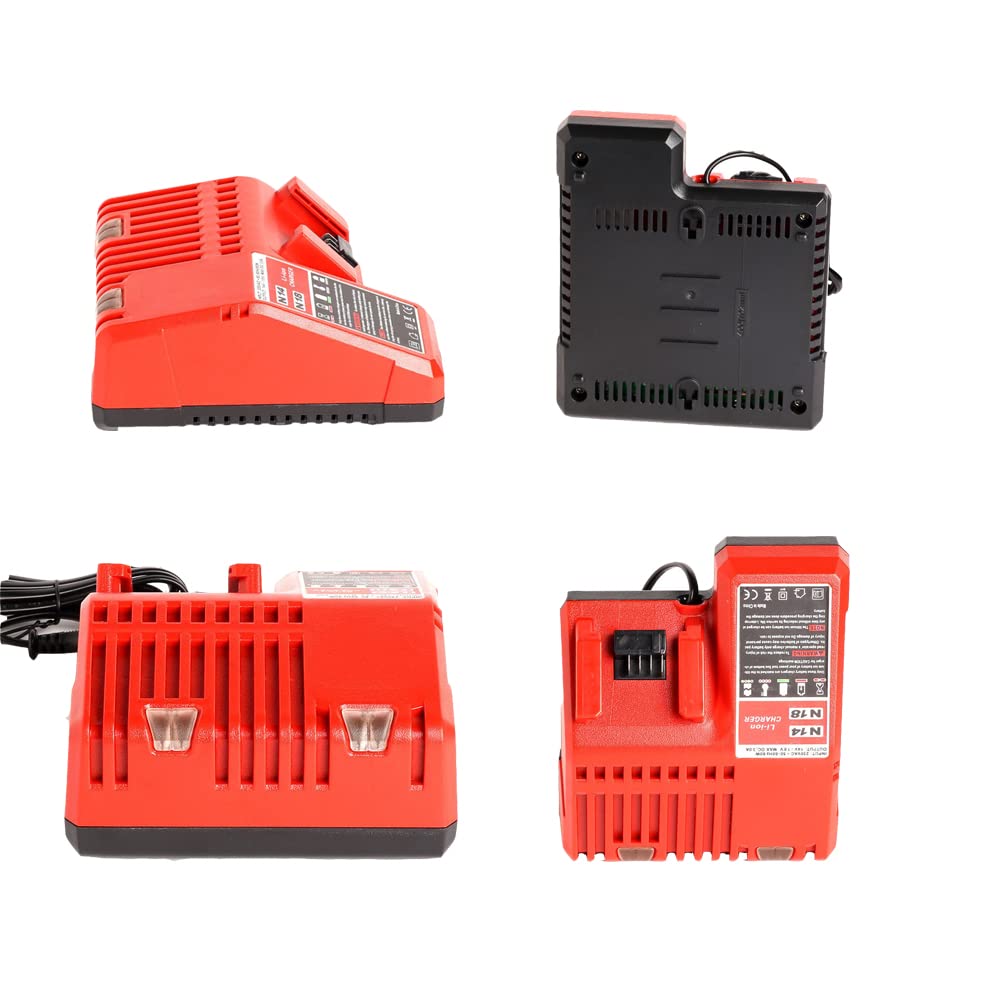Power Tool - Cargador de batería de litio de 18 V de repuesto para Milwaukee M18