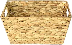 CESTO ORGANIZADOR RETANGULAR FIBRA NATURAL C/ALCA (Médio)