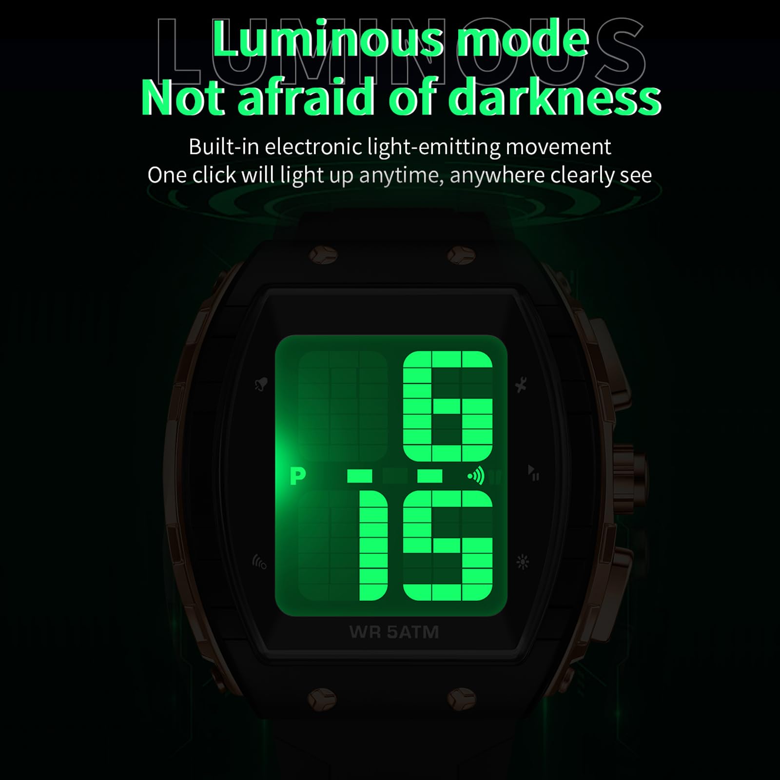 findtime Digital Watch for Seniors English Time-Telling Extra Large Numbers Display Alarm Waterproof Wrist Watches for Elderly Visually & Hearing Impaired Easy to Read Watches for Men Women