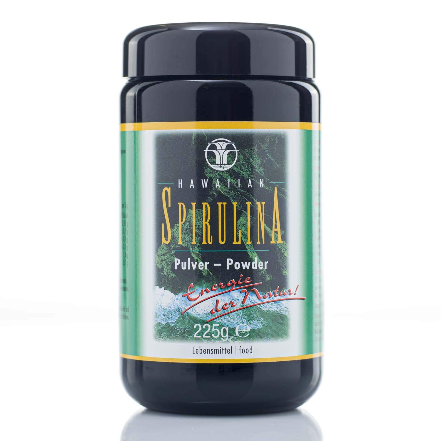 Ivarsson's Original Hawaiian Spirulina I 225g Pulver I Algen Pulver aus reinem und natürlichem Spirulina getrocknet im Ultraviolettglas