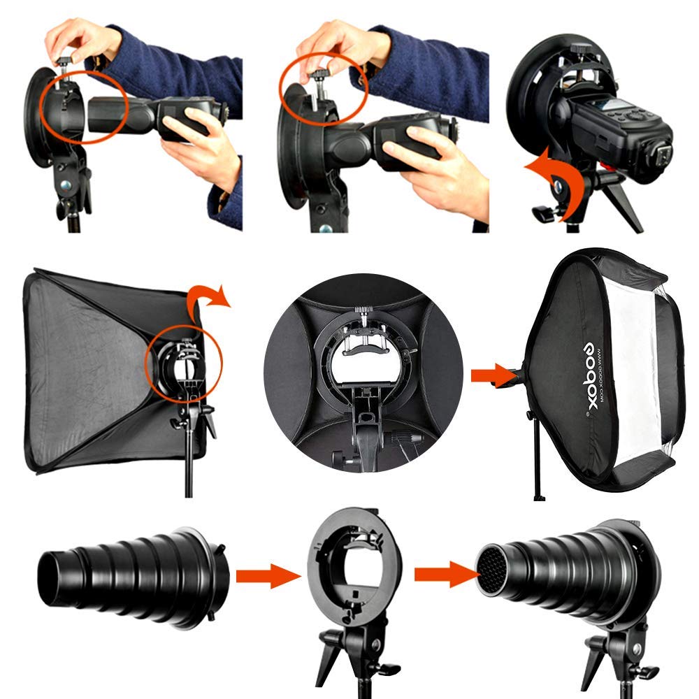 Godox pieghevole Softbox Diffusore Octobox per flash Nikon SB800 SB900 SB910 Canon 430EX 580EX2 600EX YN 560II 560III 565EX 568EX 568EX2 Godox V850 V860C (circa 80x80 cm)