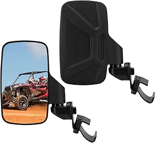 LKV UTV Side Mirrors for 1.75"-2" Inch Roll Cage Bar Ranger Side Rear View 360 Degree Adjustable Compatible with Polaris RZR800 900 1000 Kawasaki Mule Honda Pioneer SXS Yamaha YXZ Wolverine