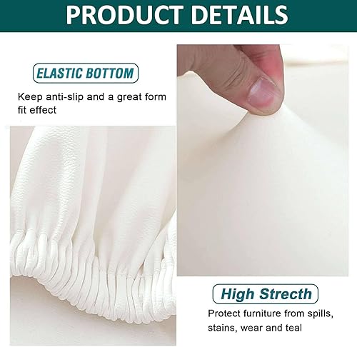 Miniatura 5 de Fundas impermeables para taburete de bar con respaldo, funda de silla de pub de poliuretano con parte inferior elástica, funda extraíble para silla