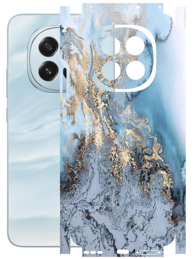 AtOdds Mobile Skin Sticker Wrap | Compatible for Oppo F29 (5G)| Scratchproof Matte Finish | Full Coverage for All Sides & Camera Protection (Blue Marble)-image-20