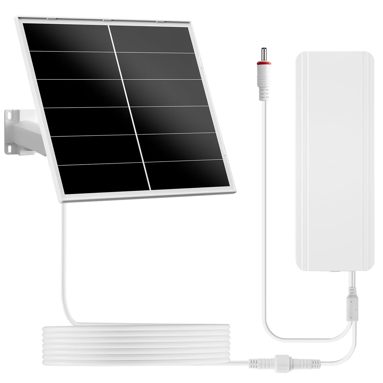 VUEBEE 20W Solar Panel Kit with 24000mAh Battery for Security & Trail Cameras, 5V/12V Adjustable Output, USB-C & DC Plugs, IP66 Waterproof, 360° Mount