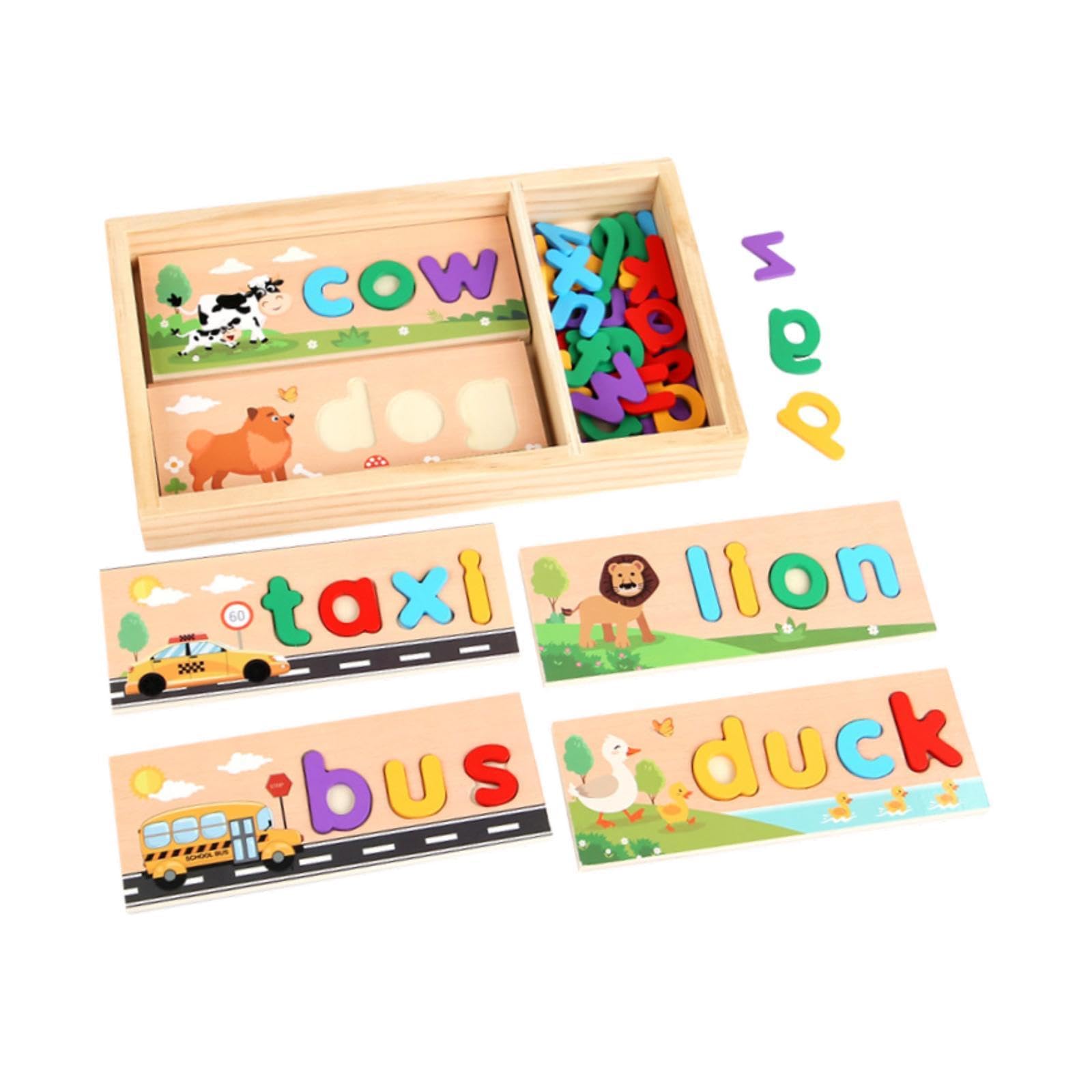 Oshhni Juguetes de Aprendizaje de hechizos de Madera Bloques de construcción de Desarrollo temprano Educativo Interactivos para 2 3 4 5 años para niños para
