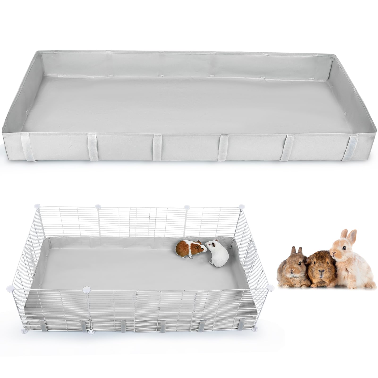 Glittme Guinea Pig Cage Liner, Waterproof Liner for Guinea Pigs, Guinea Pig Bedding with Tarp Bottom for Grid Cage, Cage Liners for Guinea Pig, Bunny,