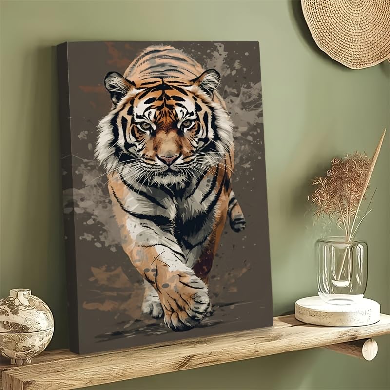 Toile murale tigre en mouvement grand format encadré chic - 4