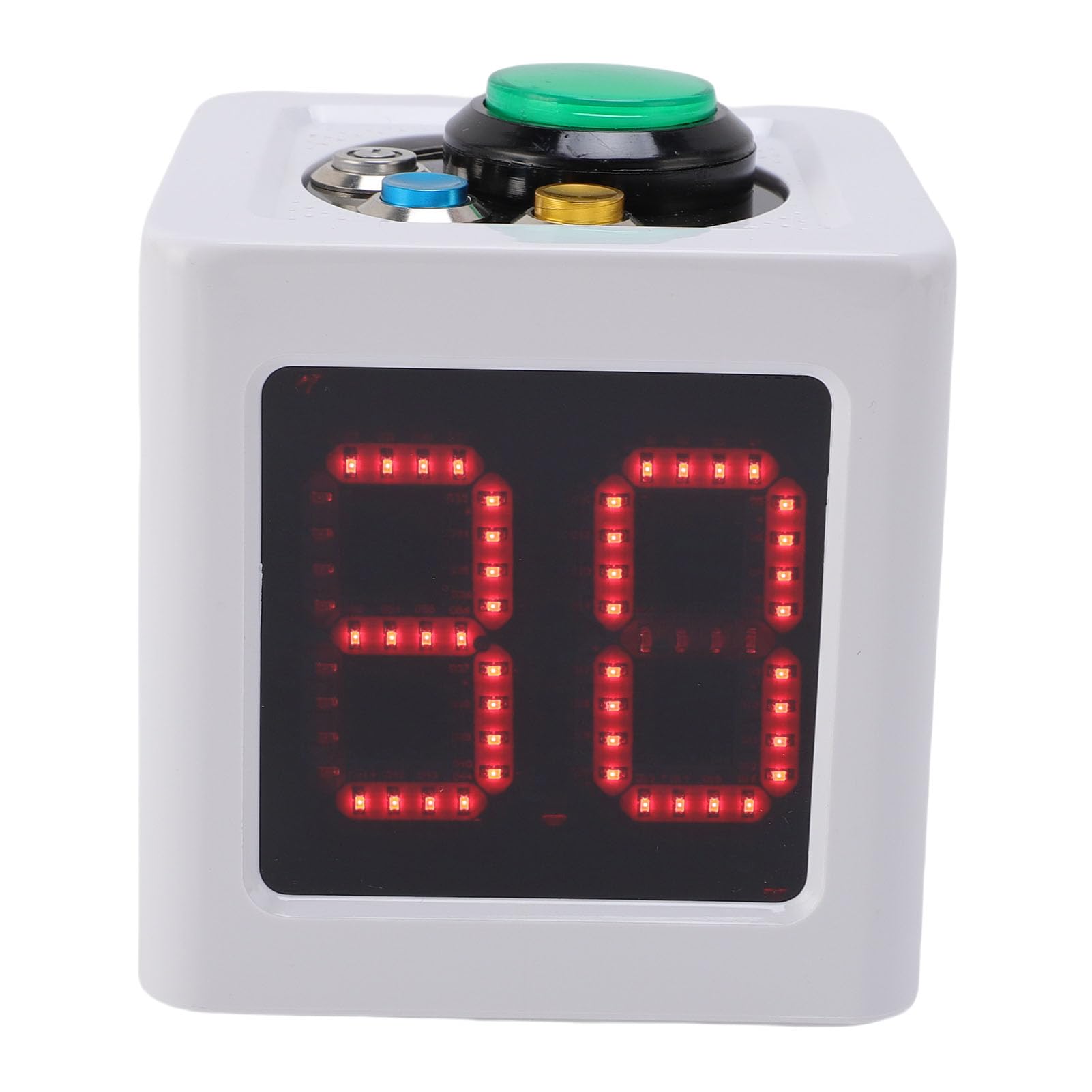 Cube Timer 4 Seiten 3 Tasten 1,4 Zoll HD Anzeige, Multifunktionelle Poker Countdown -Timer Verstellbare Helligkeitsbatterien Betrieben Genaue Sekunden -Sekunden -Countdown