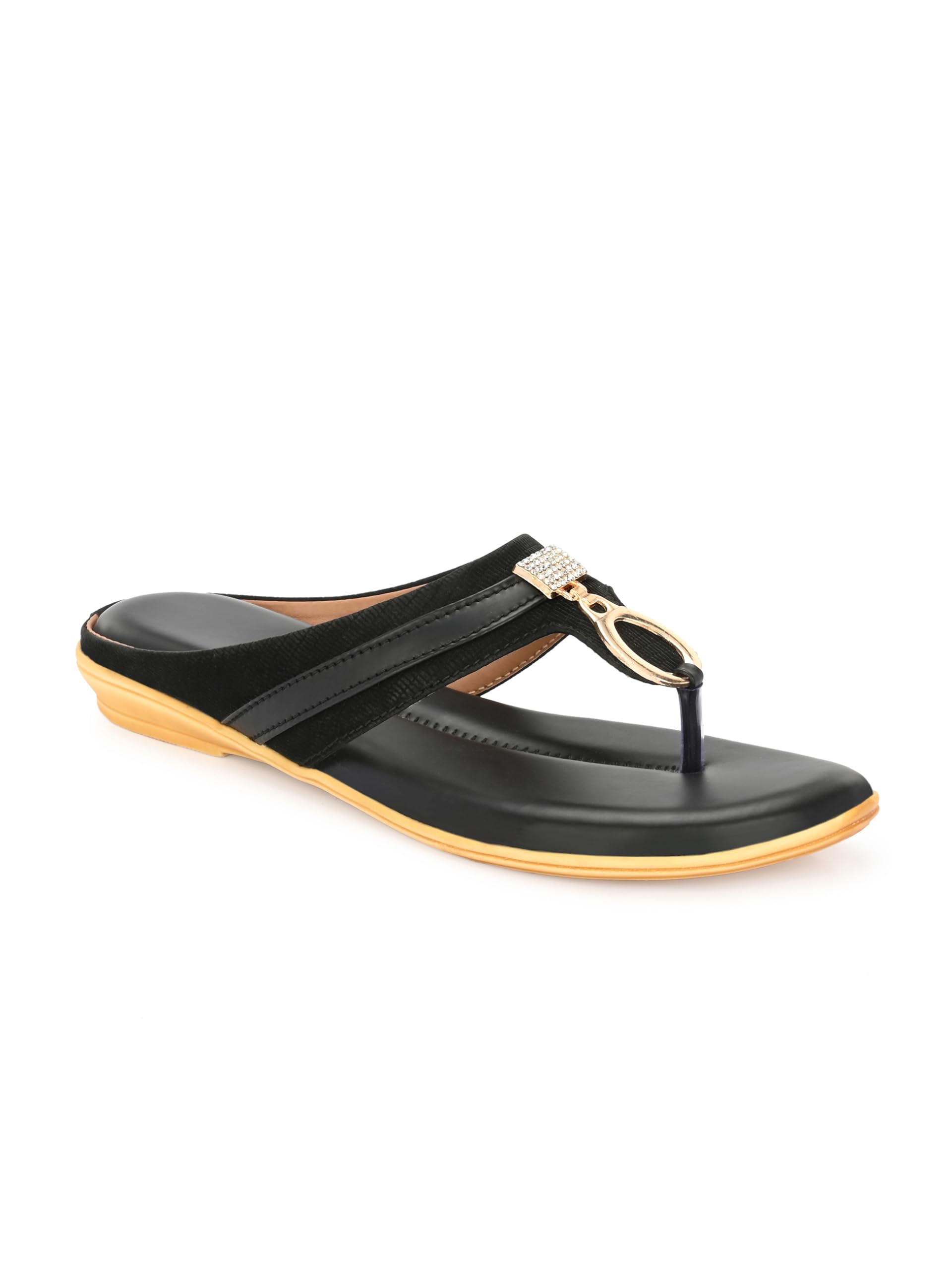 FOOTLOOSE Womens Black Flat Sandal_LD-11-BLACK-38 (B0CJJGJBX8) Amazon Price History, Amazon Price Tracker
