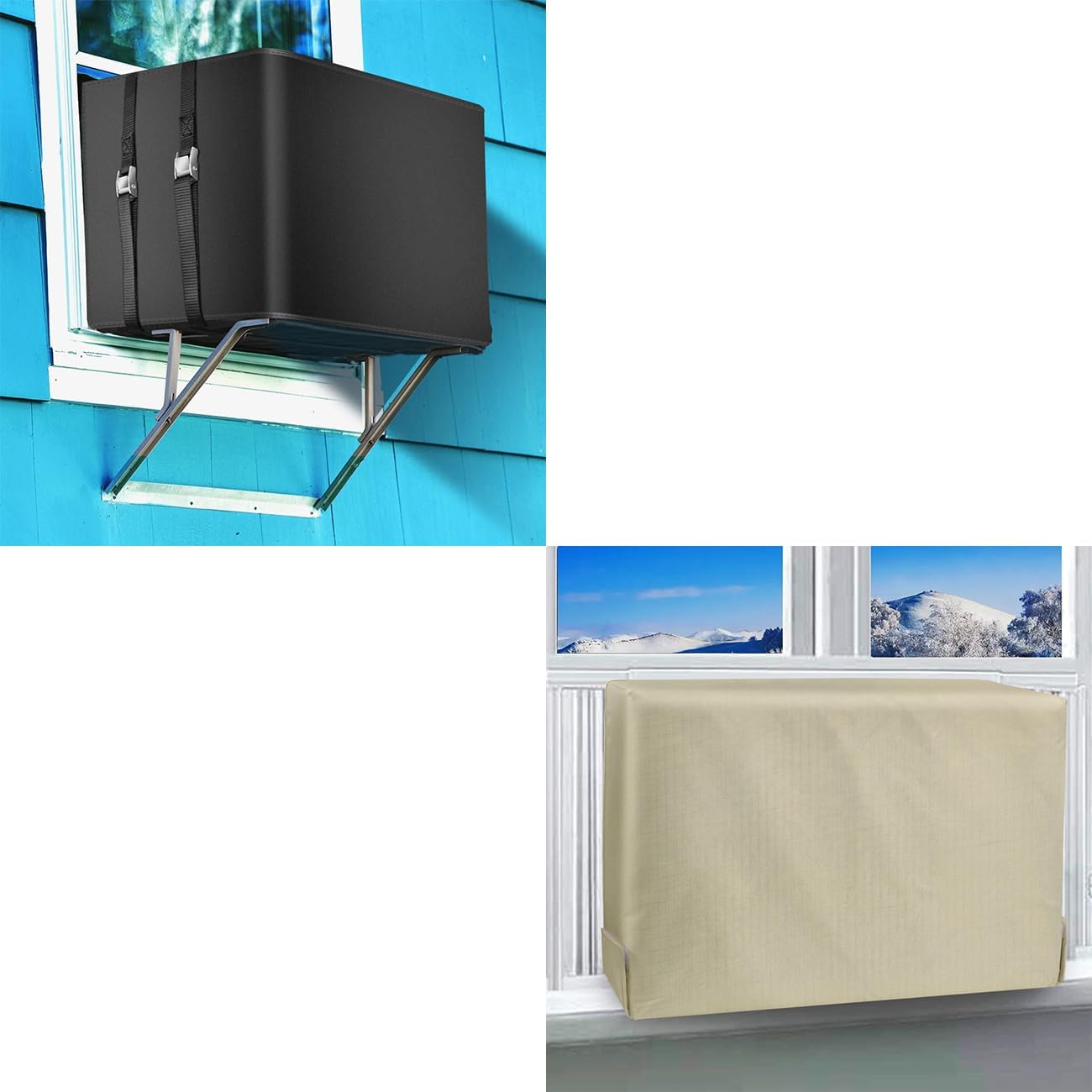 Outside Insulated Window Air Conditioner Cover+Waterproof Insulated Indoor Air Conditioner Cover
