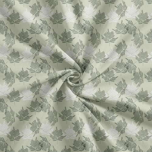 Image of Trance Home Linen Pure 100% Cotton 144TC Printed Single Fitted Bedsheet with 1 Pillow Cover (78 x 36 inch, Fern Paradise Green)