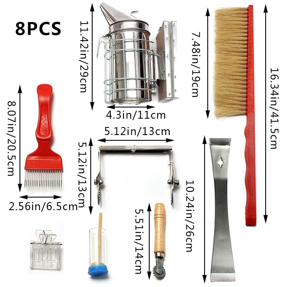 Kit di Strumenti per Apicoltura Spazzola Professionale per api Strumento per Alveare Kit di Avvio Riutilizzabile per Apicoltore Attrezzatura per Apicoltura