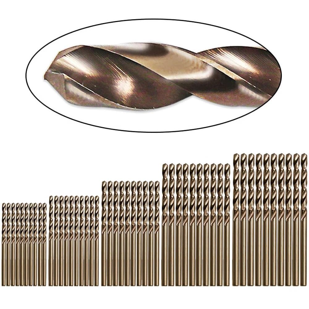 Foret hélicoïdal, Jeu De Forets Hélicoïdaux HSS M35, Mèches En Cobalt De 1 À 3mm for Métal Dur, 50 Pièces