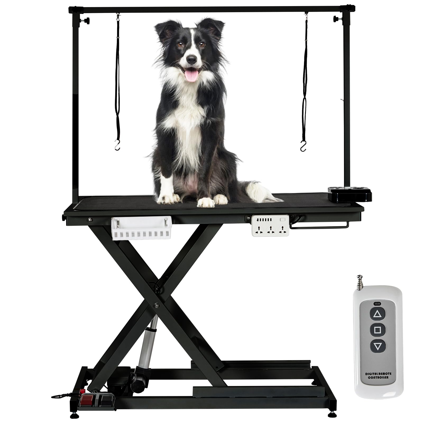 TROPOW 50'' Professional Electric Dog Grooming Table, Heavy Duty, Height Adjustable, Black