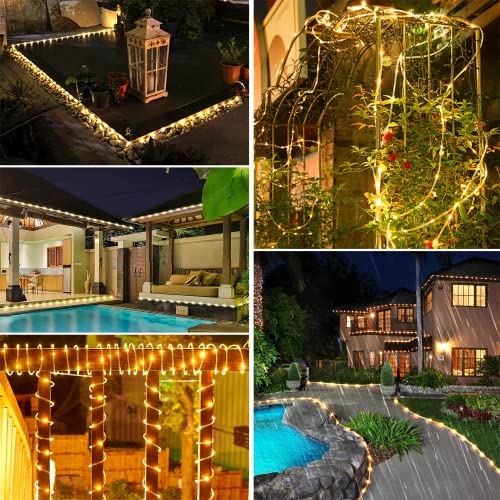 Liyade LED Lichterschlauch Aussen 10m 100 LEDs Lichtschlauch Außen Innen 8 Modi IP45 Wasserfest Lichtschläuche Leuchtschlauch Led Schlauch für Garten Fest Party Hochzeit (Warmweiß)…