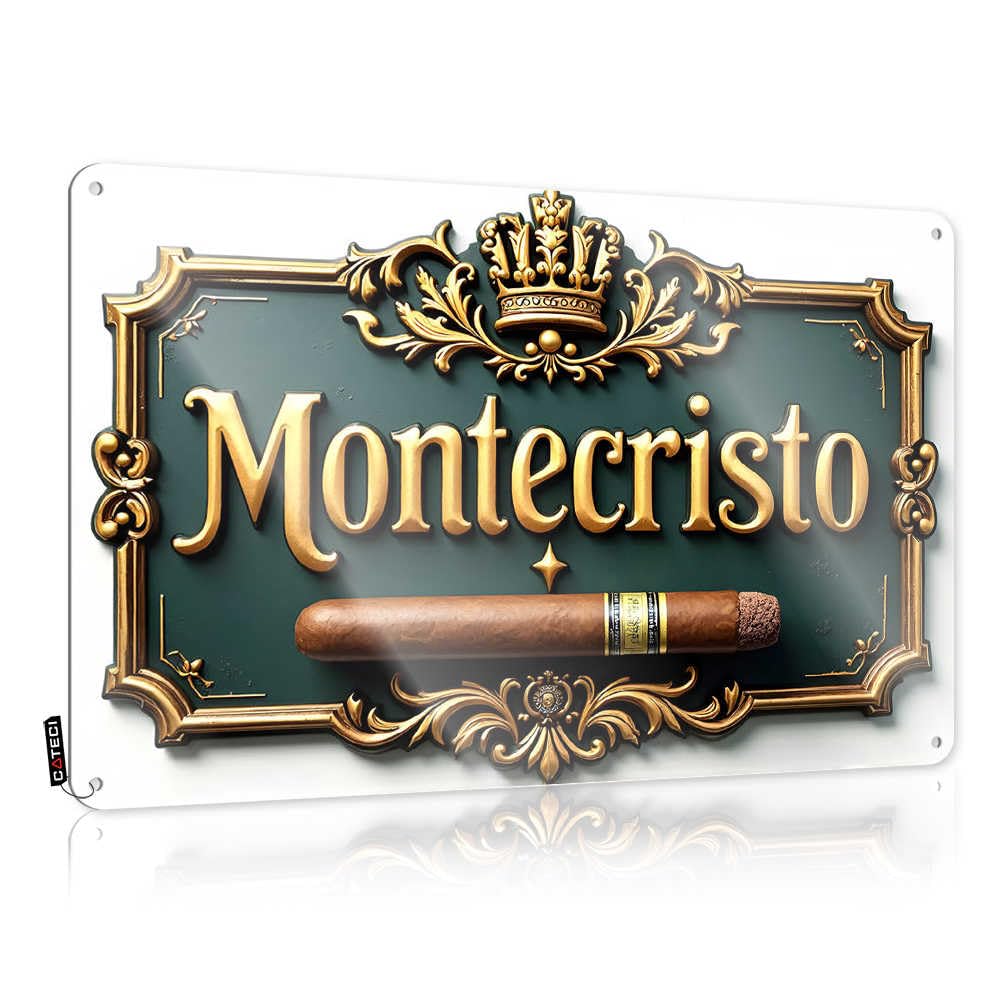 Fzfn Colour Vintage Wall Decor Farmhouse Wall Decor | Montecristo Cigar: A Symbol Of Luxury And Elegance Sarcastic For Mancave Home(30X40cm)