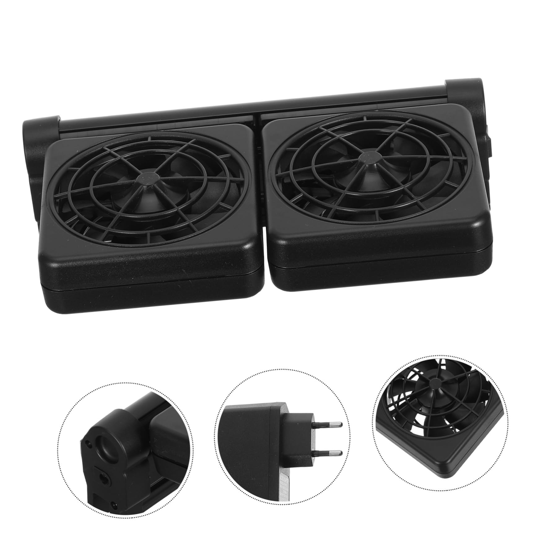 Ventilador de Enfriamiento para Acuario de 2 Cabezales 2 X 1.9w Abs Negro