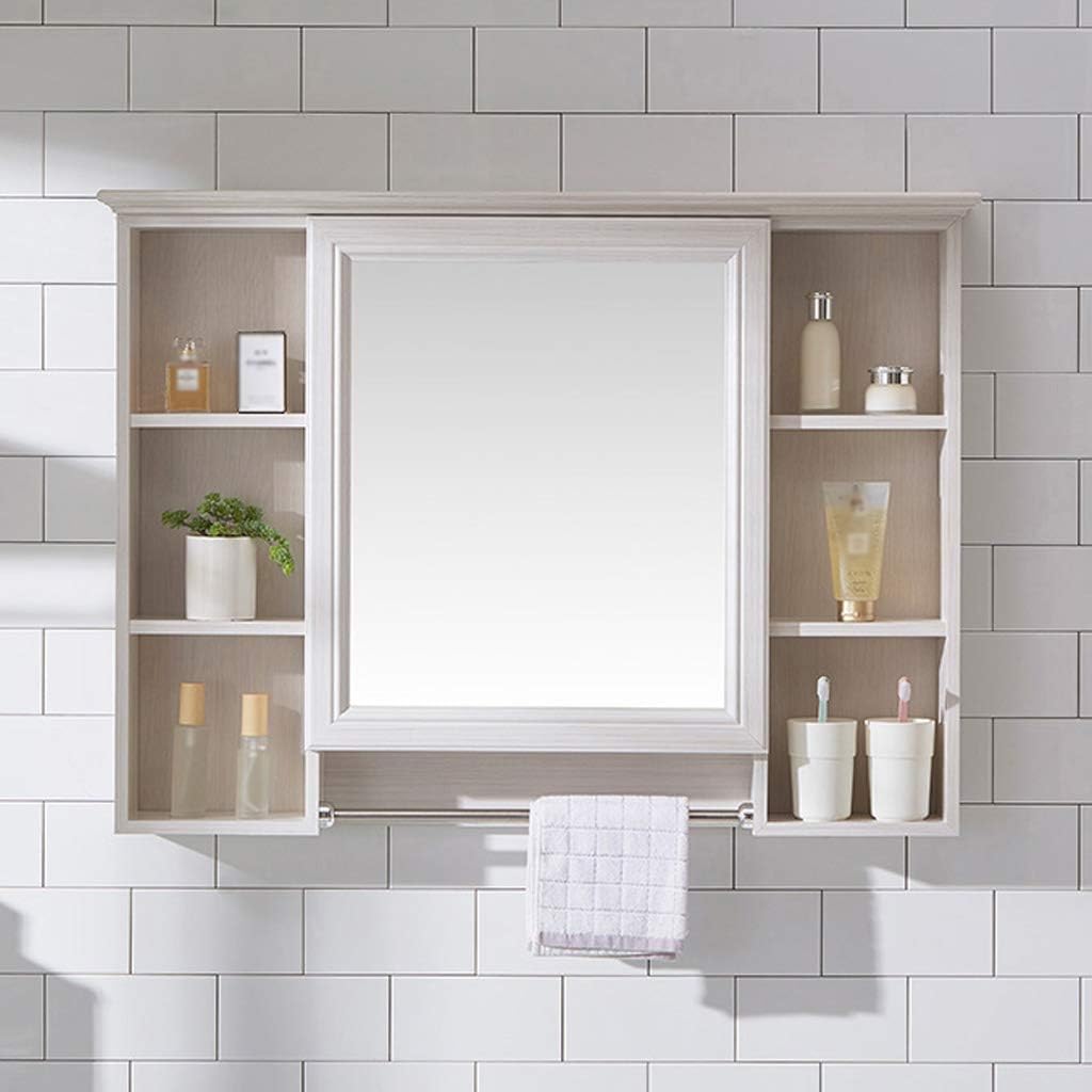 Bathroom Cabinet Wall-Mounted Storage Mirror with Shelves Storage Cupboard Kitchen Furniture Easy-to-Hang Waterproof