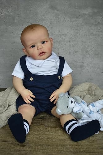 Anano Muñeca de bebé realista Reborn de tamaño grande de 24 pulgadas de silicona hiperrealista para bebés recién nacidos vivos de aspecto real como