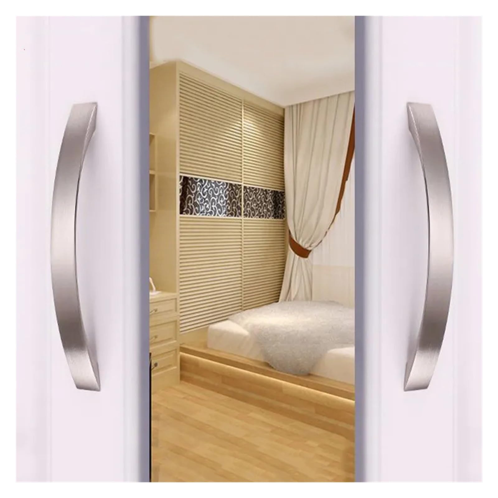 Maniglie Cucina Armadietti 20 pezzi Maniglia for mobili in alluminio, argento spazzolato, maniglie for ante di cucine e armadietti(96mm)
