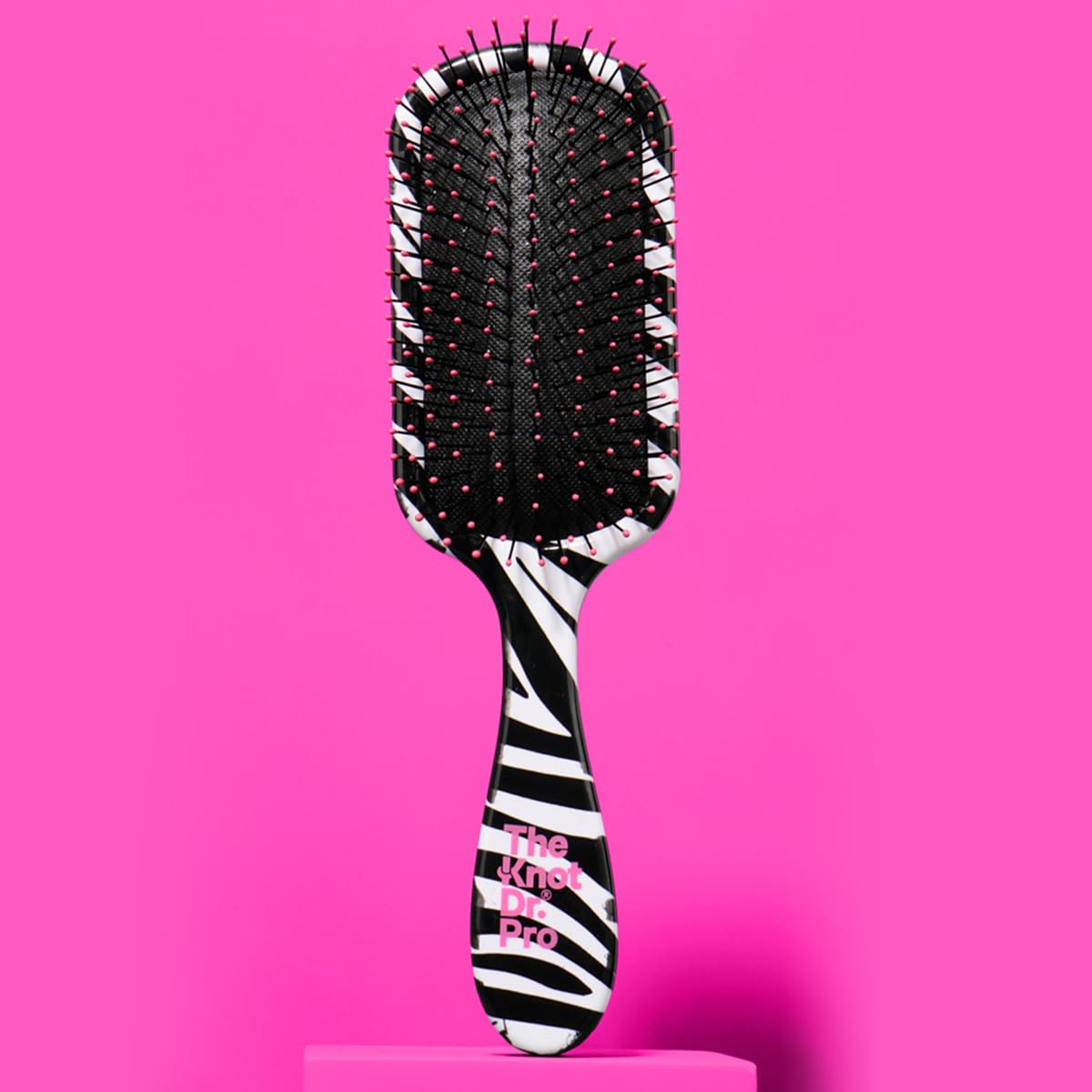 The Knot Dr. Entwirrende Haarbürste, Entwirrungsbürste für nasses und trockenes Haar, Reiseutensilien, Flexalite™-Borsten, reduzieren Haarbruch und beseitigen Knoten, Pro mit rosa Kopfhülle