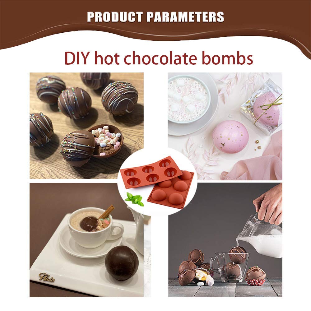 3 Types Of Chocolate Bomb Mold Hot Cocoa Bomb Mold Kit 2 Large&Small 6