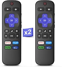 2 Pack Replacement Remote Controls for Roku TV, Compatible for TCL/Hisense/Onn/Sharp/Element/Westinghouse/Philips Roku/Sanyo Roku Smart TVs (Not for Roku Stick,Box and Players)