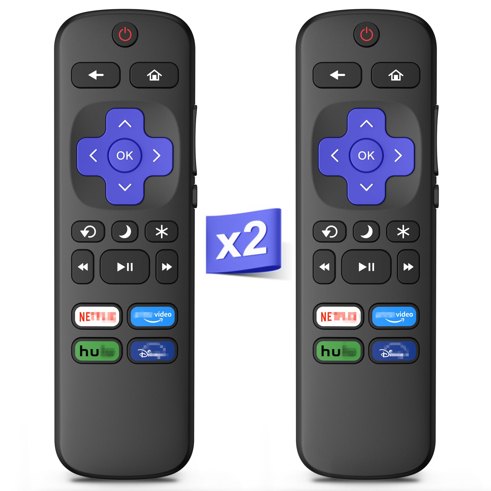 Photo 1 of 2 Pack Replacement Remote Control for Roku TV, Compatible with TCL Roku/Hisense Roku/Onn Roku/Sharp Roku/Element Roku/Westinghouse Roku/Philips Roku Smart TVs (NOT for Roku Stick and Box)