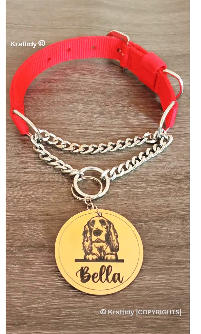 Kraftidydog Collar Chain With Name Tag Id Customized For Large
