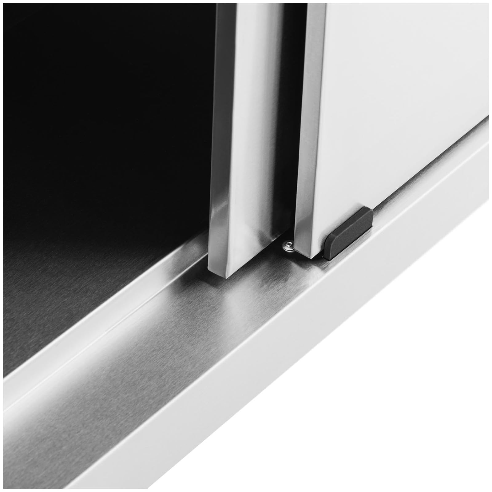 Royal Catering Mueble Neutro en Acero Inoxidable Armario RCSSCB-180X60-E-B (180 x 60 cm, 2 puertas correderas, 600 kg de capacidad de carga)