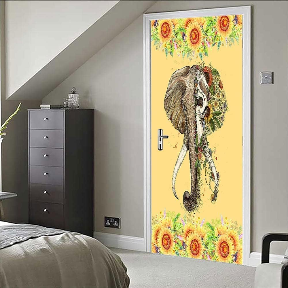 Stickers Porte Animal Sticker Porte Trompe L'oeil Âne Papier Peint Auto