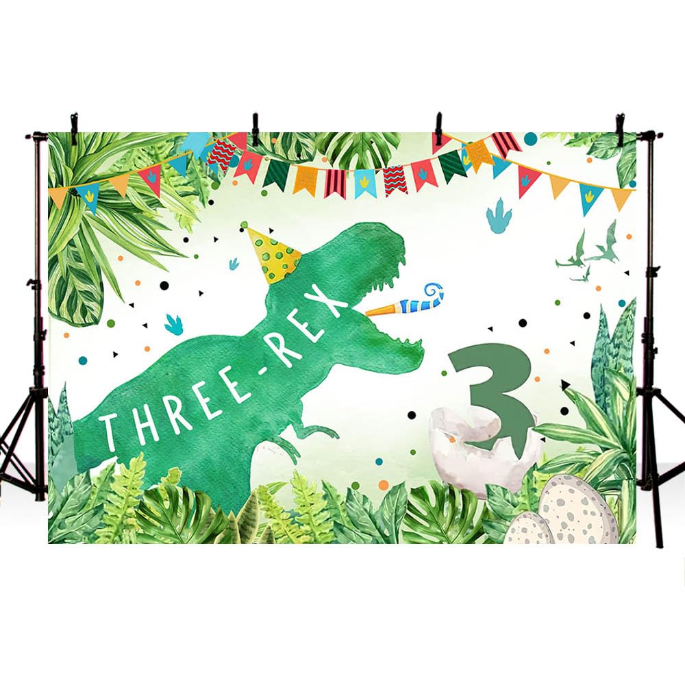 サイン Amazon.com : AIBIIN 7x5ft Dinosaur 3rd Birthday Backdrop