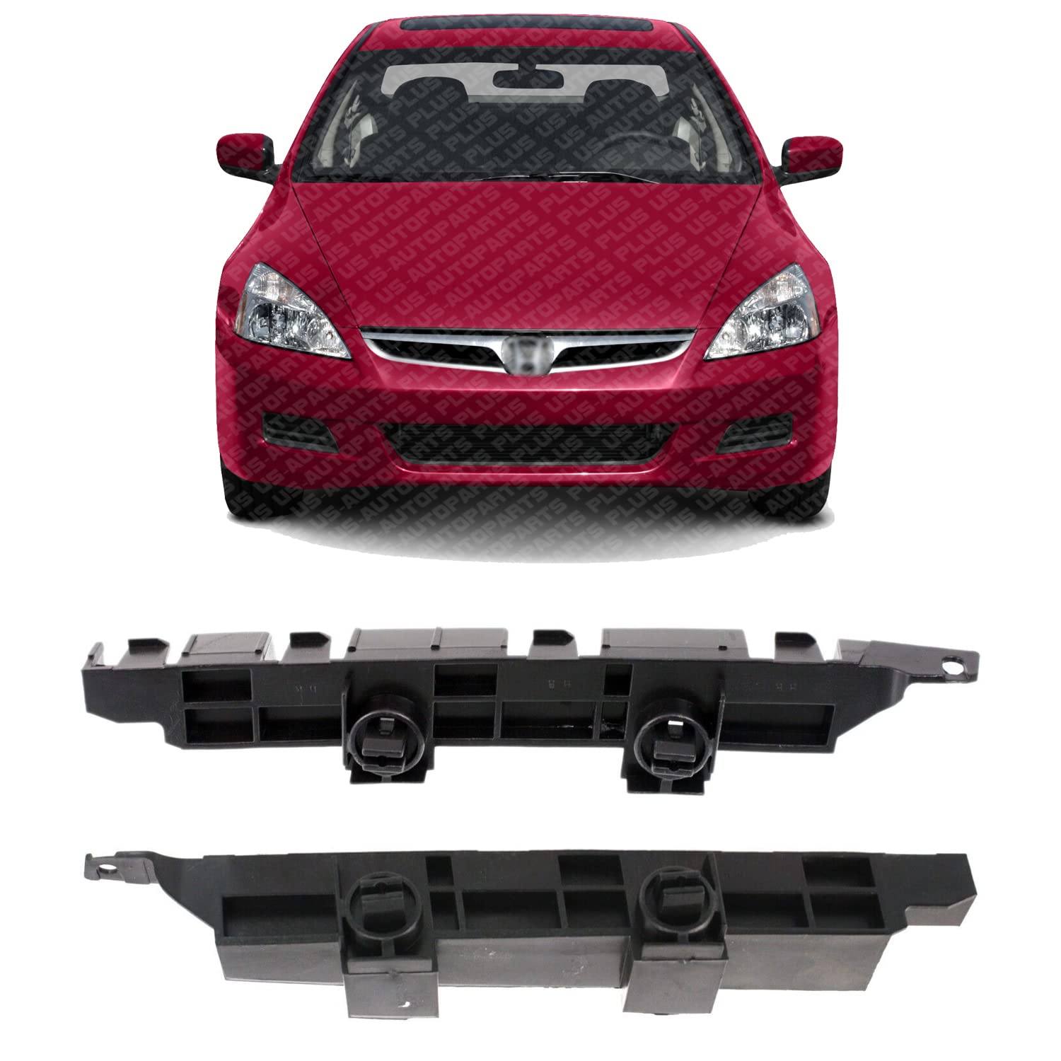 US AUTO PARTS PLUS New Front Bumper Retainers Brackets Right Passenger & Left Driver Side Direct Replacement For Honda Accord 2003-2007 71193SDAA01 71198SDAA01 HO1043101 HO1042101