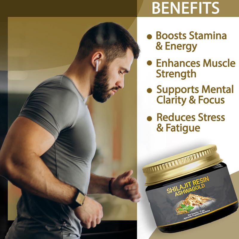 Image of NUTRiHERBS Shilajit Resin Ashwagold 10g - Pure Himalayan Shilajit for Men & Women | Stamina, Energy, Muscle Building Supplement | Ayurvedic Stamina Booster with Ashwagandha & Swarna Bhasma- Pack of 3