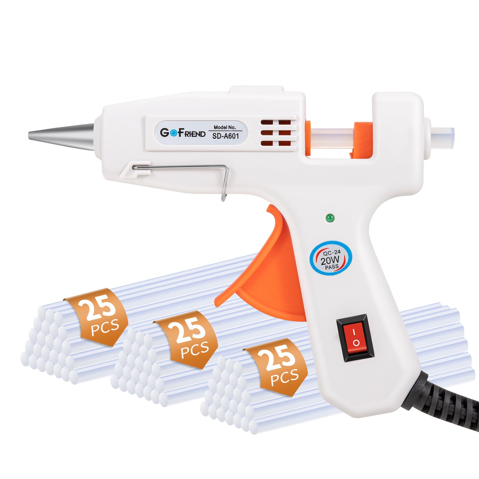 GOFRIEND - Glue Gun with 75 Glue Sticks (7mm x 150mm), 20W Hot Melt Glue Gun, Upgraded Version, Fast Heating for Crafts, DIY, Arts and-image-27