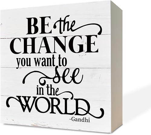 Letreros de madera inspiradores, caja de madera, decoración de escritorio, letreros de arte de mesa, decoración de aula, decoración de habitación de