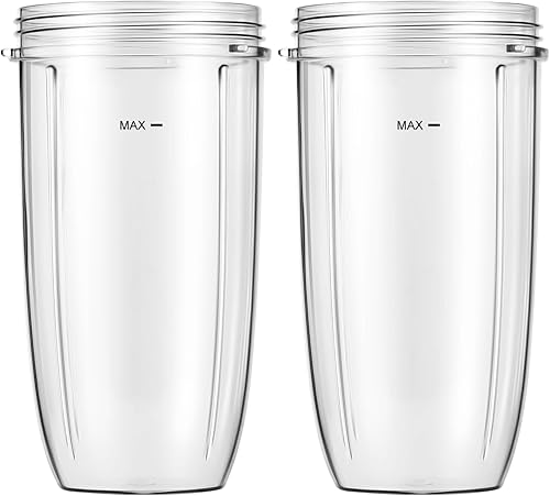 MEET JUICE Vasos de repuesto para licuadora Nutribullet de 32 onzas, compatibles con licuadoras Nutri Bullet de 600 W900 W (paquete de 2)