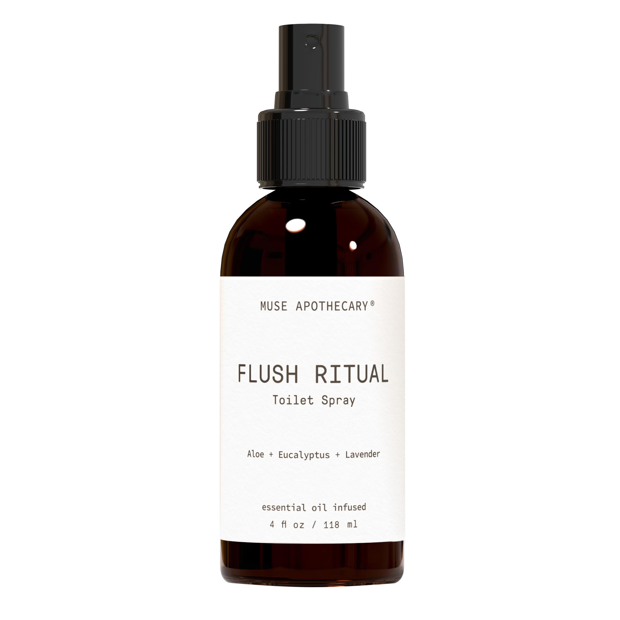 Muse Apothecary Flush Ritual - Aromatic & Refreshing Toilet Spray, Use Before You Go, 4 oz, Infused with Natural Essential Oils - Aloe + Eucalyptus +