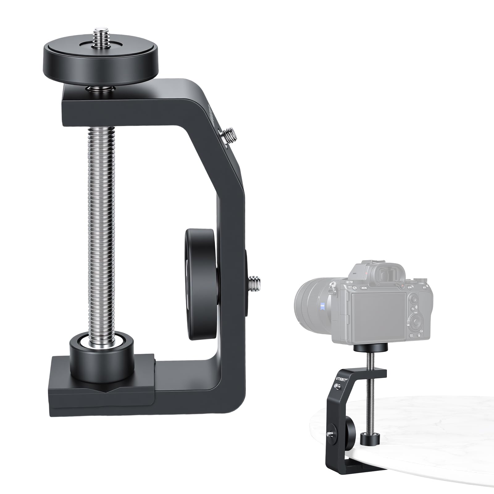 専用　2ほん Amazon | UTEBIT クランプ C型 90mmまで調整可能 1/4ネジ付き カメラ