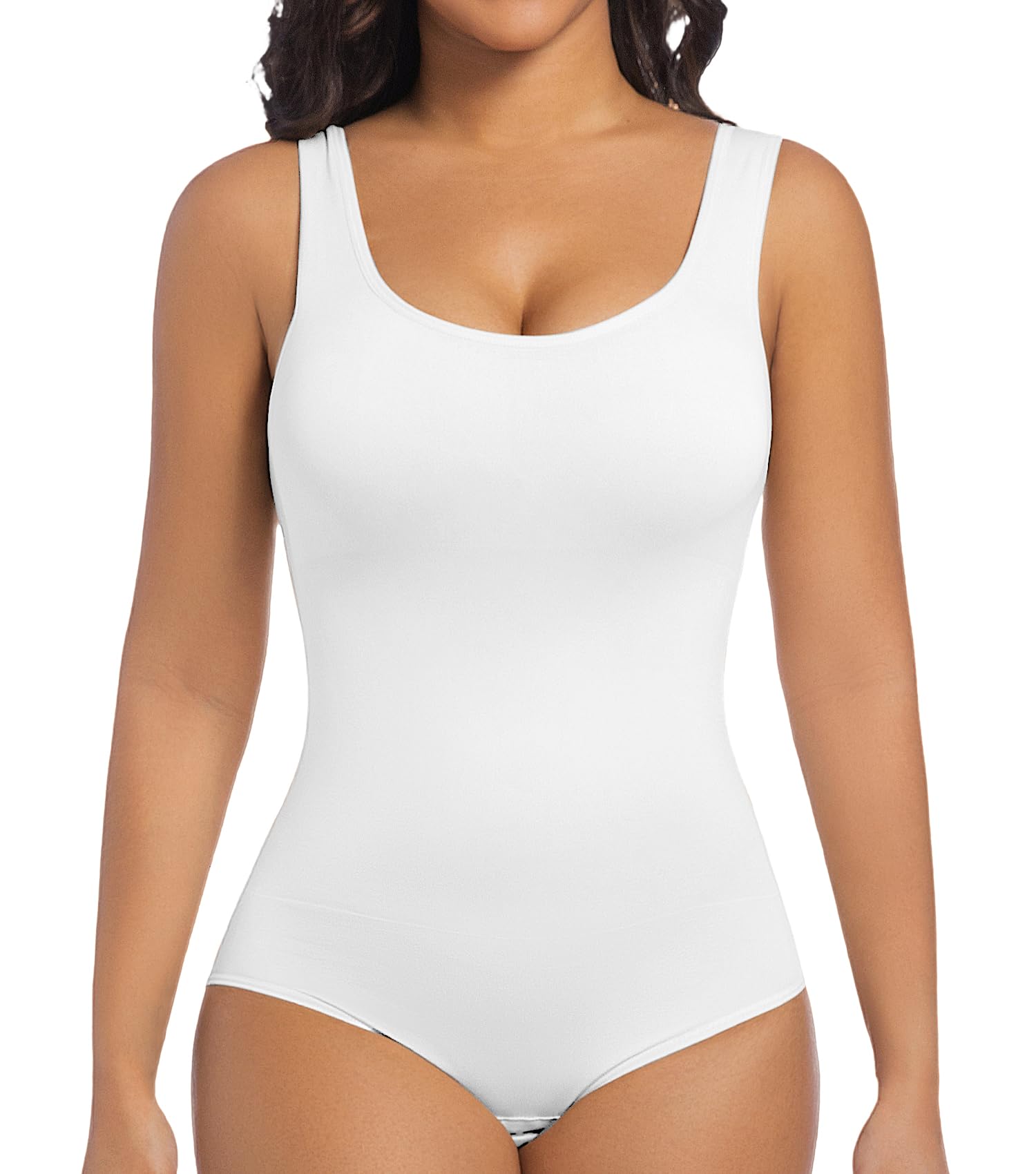 ONEW Shapewear Damen Body Shaper Bauchweg Miederbody Figurformende Tank Top Taillentrainer Sculpting Bodysuit