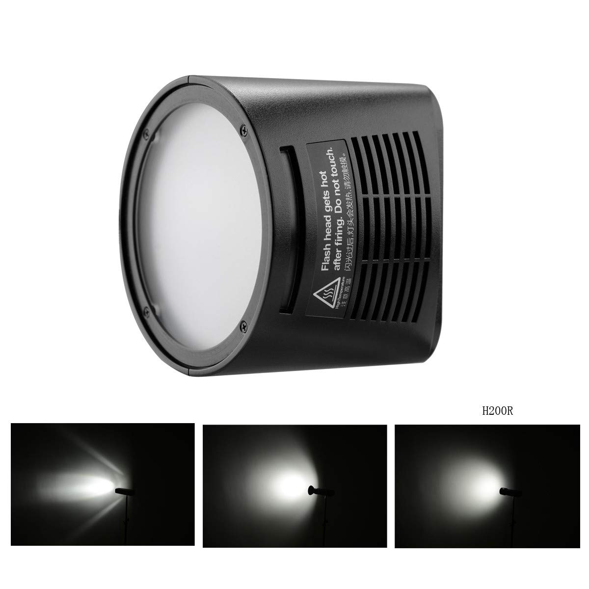 Godox H200R Cabezal de Flash Redondo AD200 AD200 Pro AD200Pro II,200Ws Potencia,Tubo de Flash Espiral,Efectos de Luz Naturales y Suaves,180g Ligero y Portátil