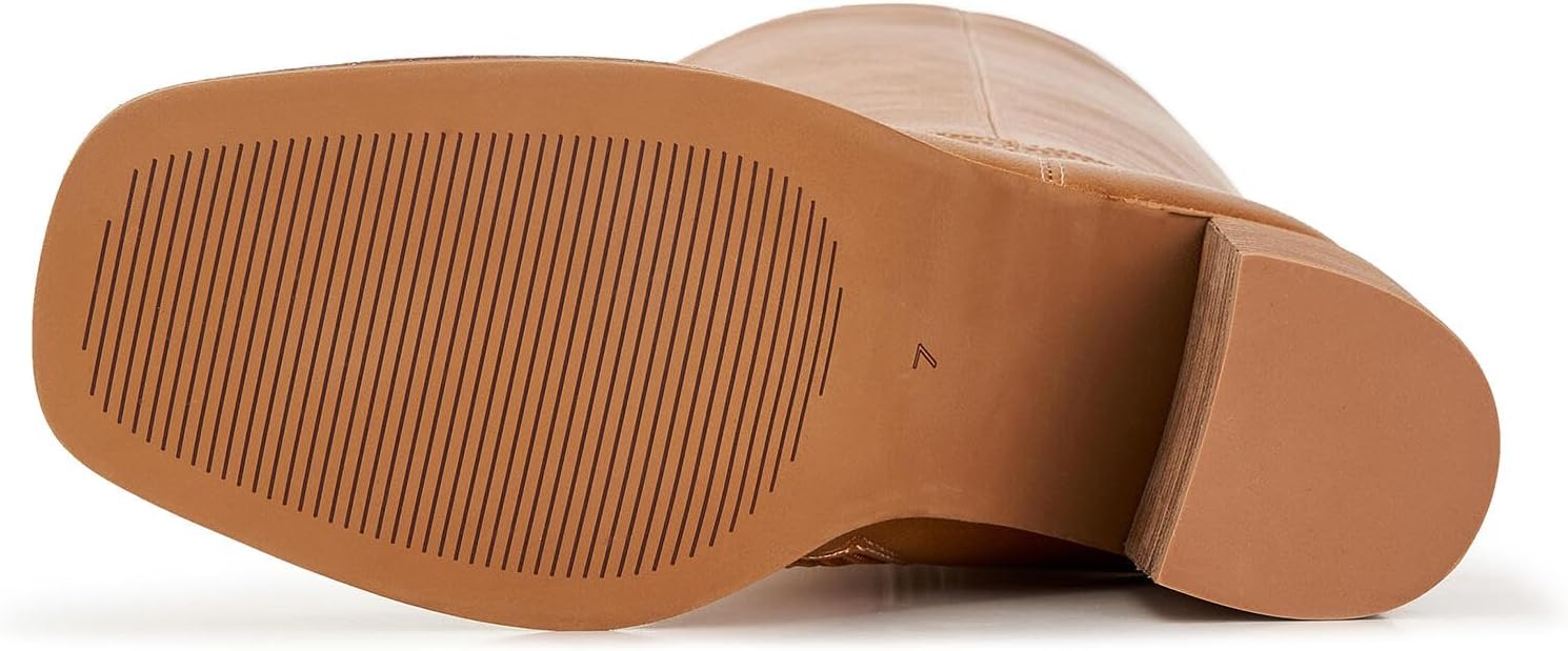 Women’s Knee High Boots – Fits Calf Sizes 13.3″–16.6″ (Sizes 5-12) | Ideal for Fuller Calves, Not for Extra-Wide Calves | Comfort Block Heel, Square Toe, Side Zip - Image 7